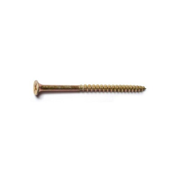 Buildright 3-1/2 in, Phillips Drive, Flat Head Wood Screw, Zinc Yellow Steel, 1000 PK 03455 - main
